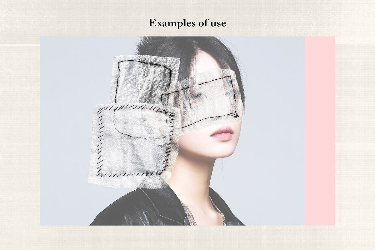 70+粗麻布纺织品拼贴手帐PNG免抠素材